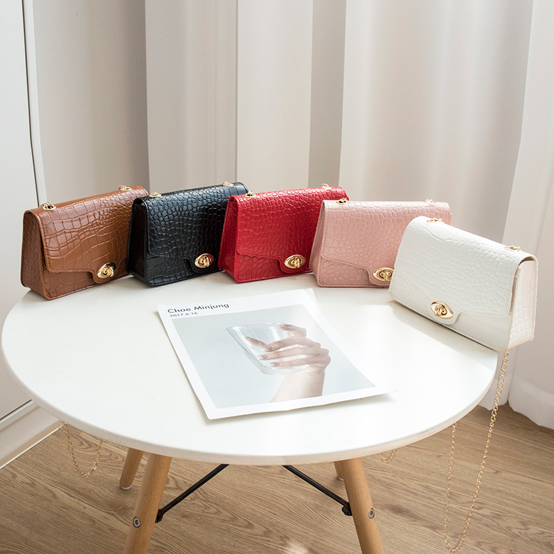 Trendy Mini Square Bag 2022 New Fashion Stone Pattern Women's Shoulder Crossbody Bag Casual Chain Lock Small Square Bag