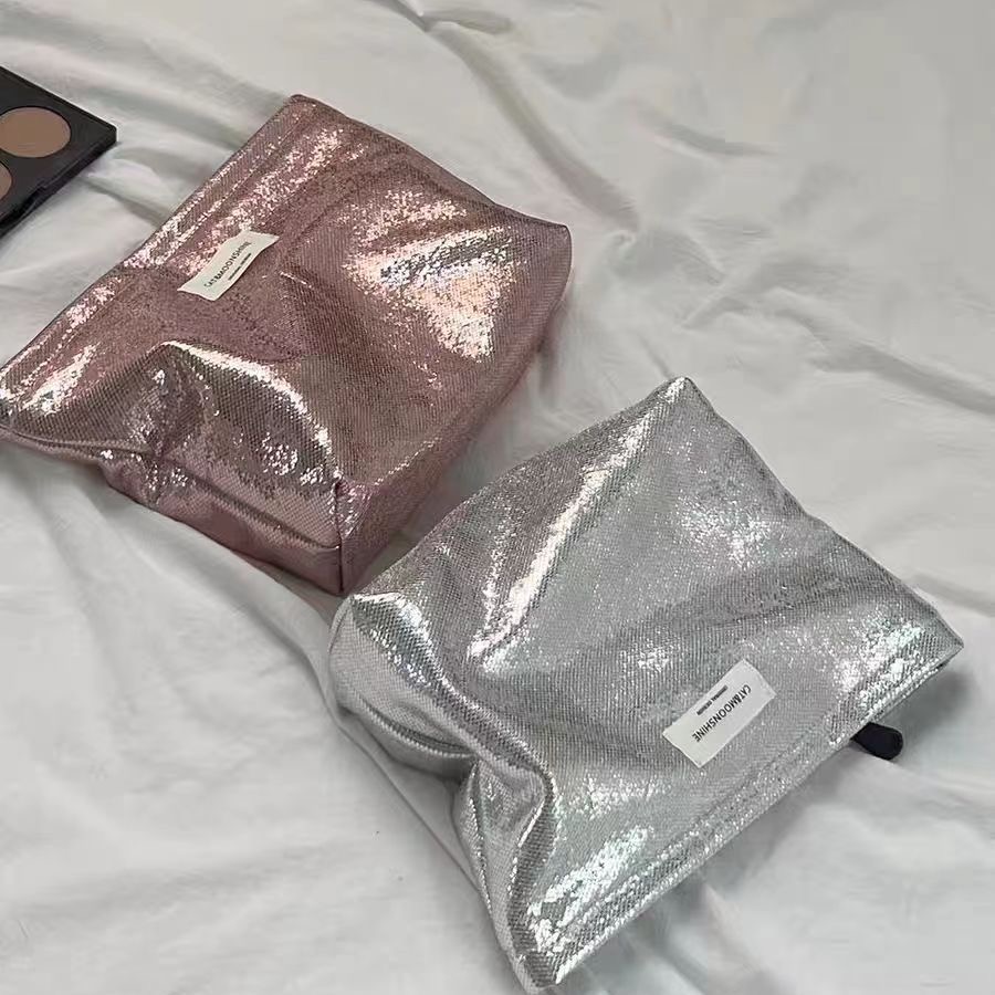 Sparkling Clutch Bag Original New Cosmetic Bag Large Capacity Toiletry Bag Travel Organizer Simple Portable