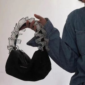 Design Lace Canvas Makeup Bag Portable Toiletry Lunch Tote